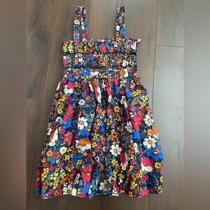 Altar’d state altard small floral smocked cutout mini dress pockets women